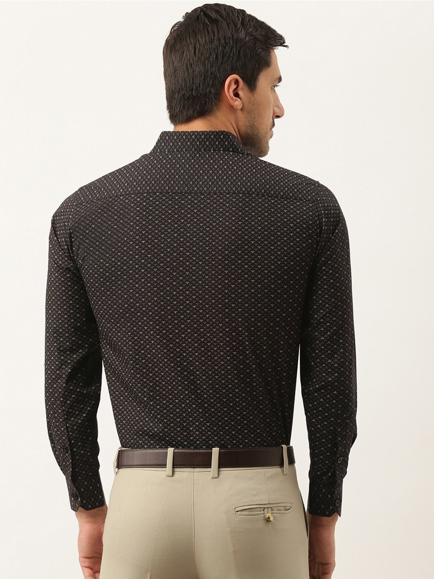 Sojanya Black Cotton Regular Fit Printed Shirt