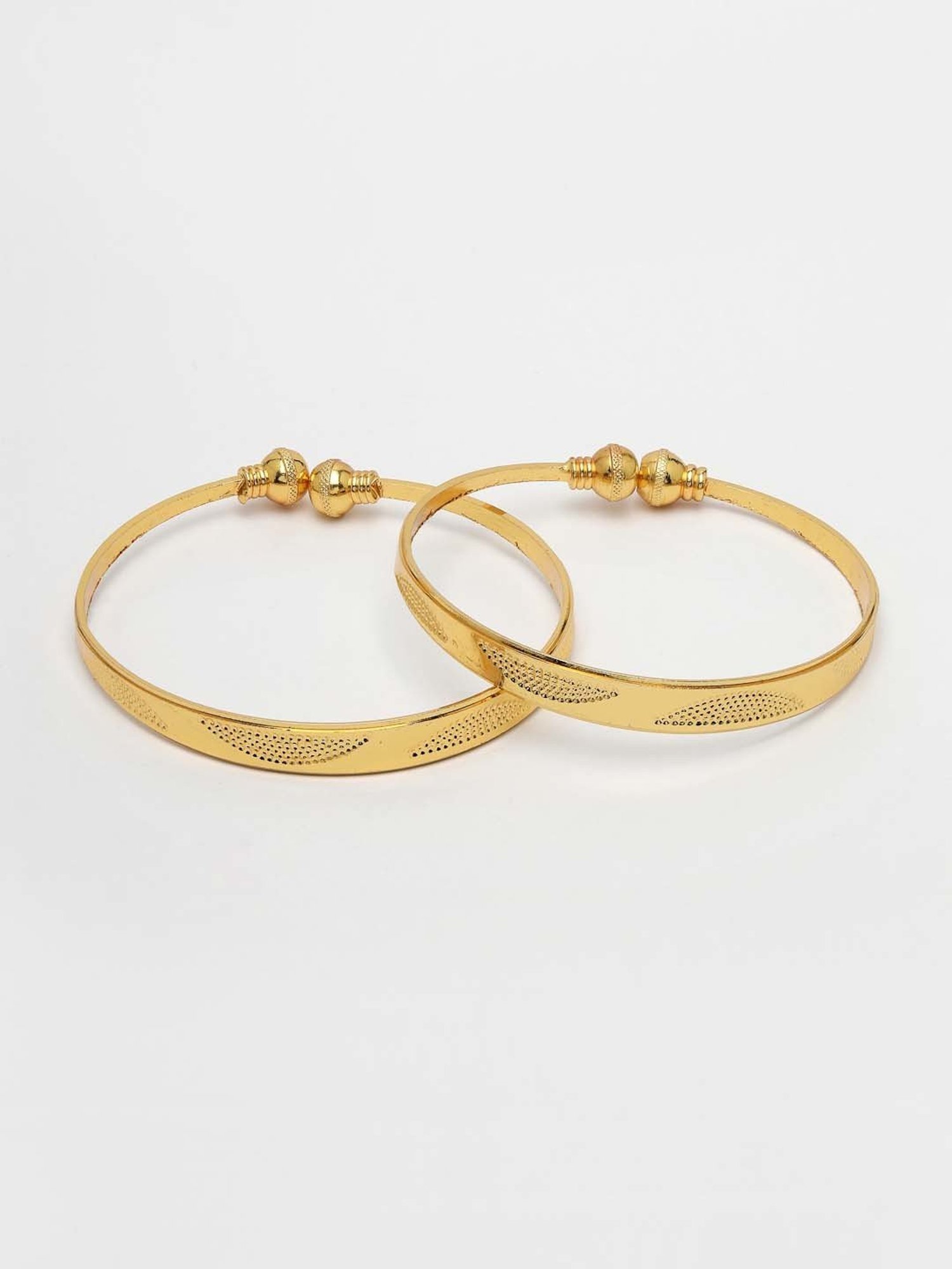 NVR Gold-Plated Handcrafted Adjustable Bangles for Women - Set of 2