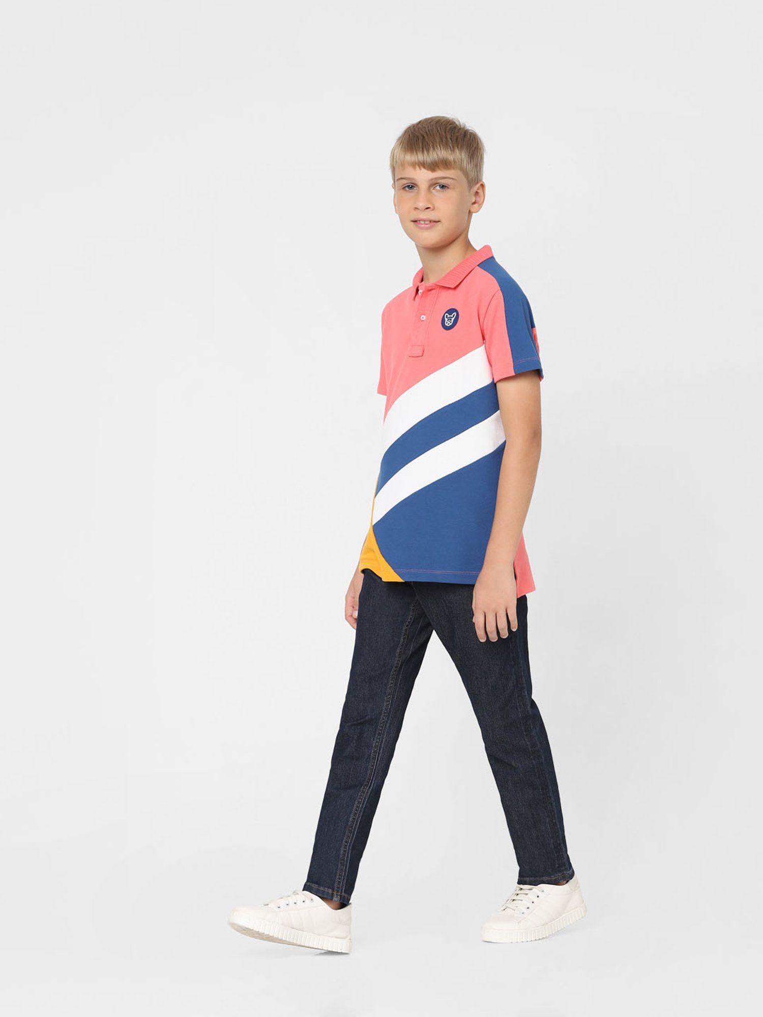 Allen Solly Junior Yellow Logo Print Polo T-Shirt