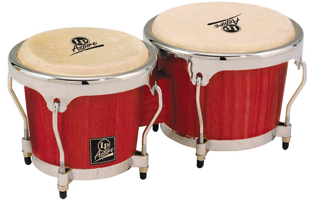 LP LPA601 Aspire Oak Bongos with Chrome Hardware Red Wood