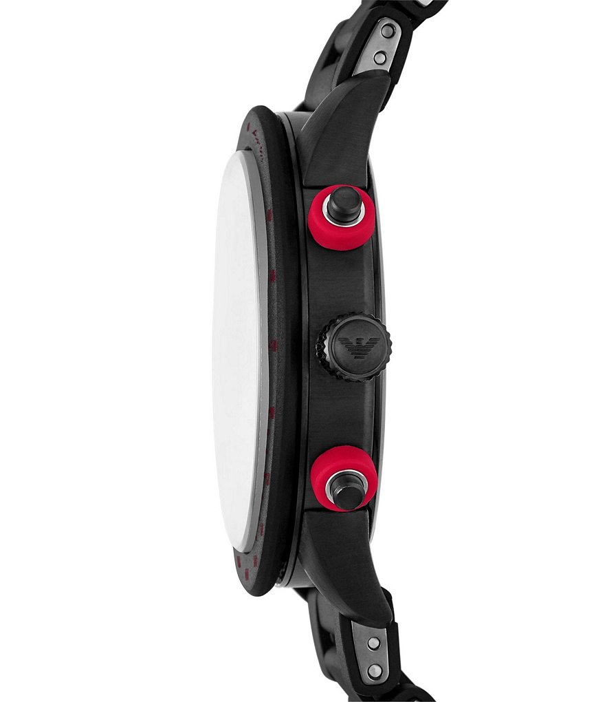 Emporio Armani Mario Chronograph Black Stainless Steel Watch