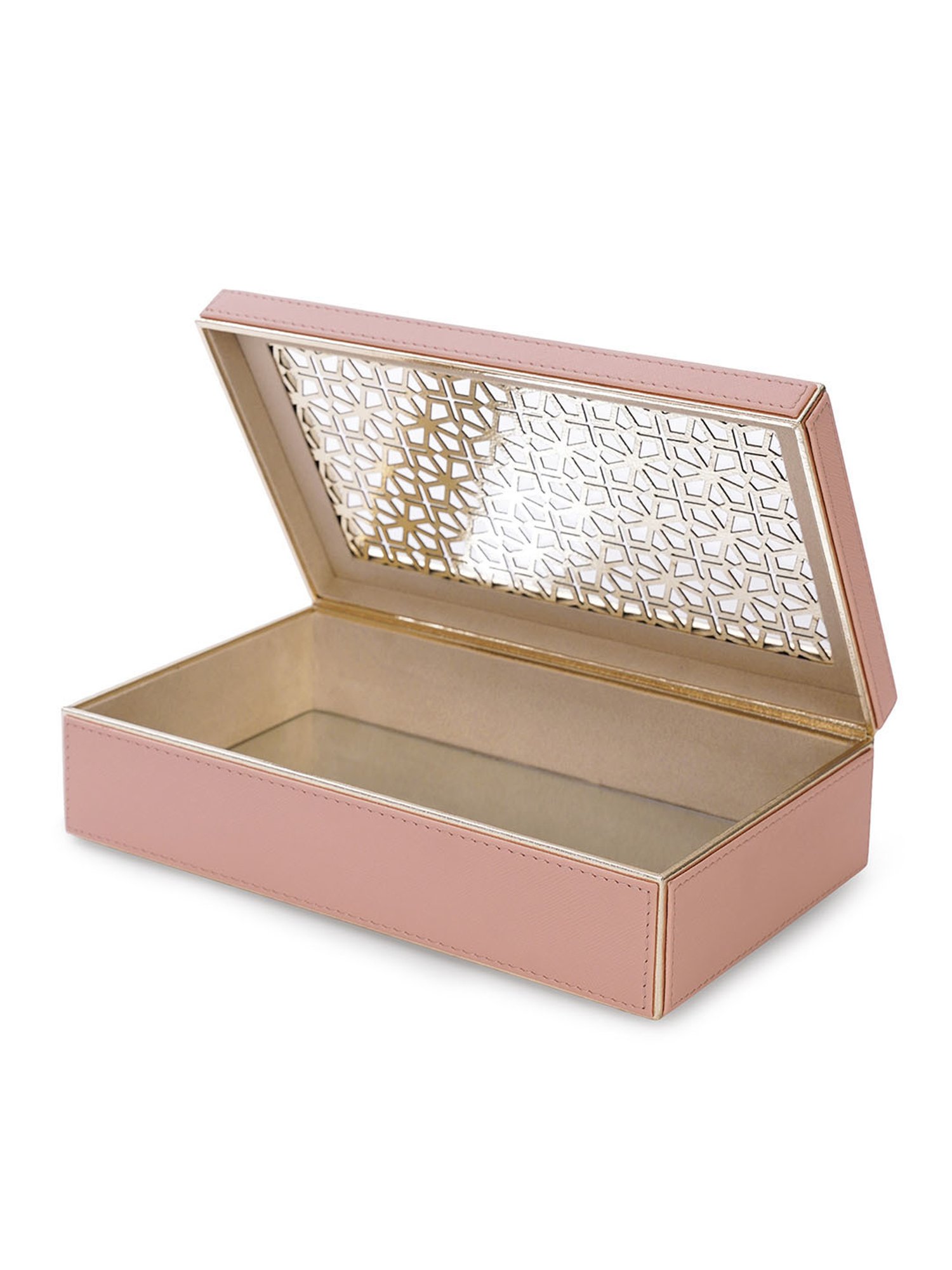 Pure Home and Living Pink Leather Storage Boxes