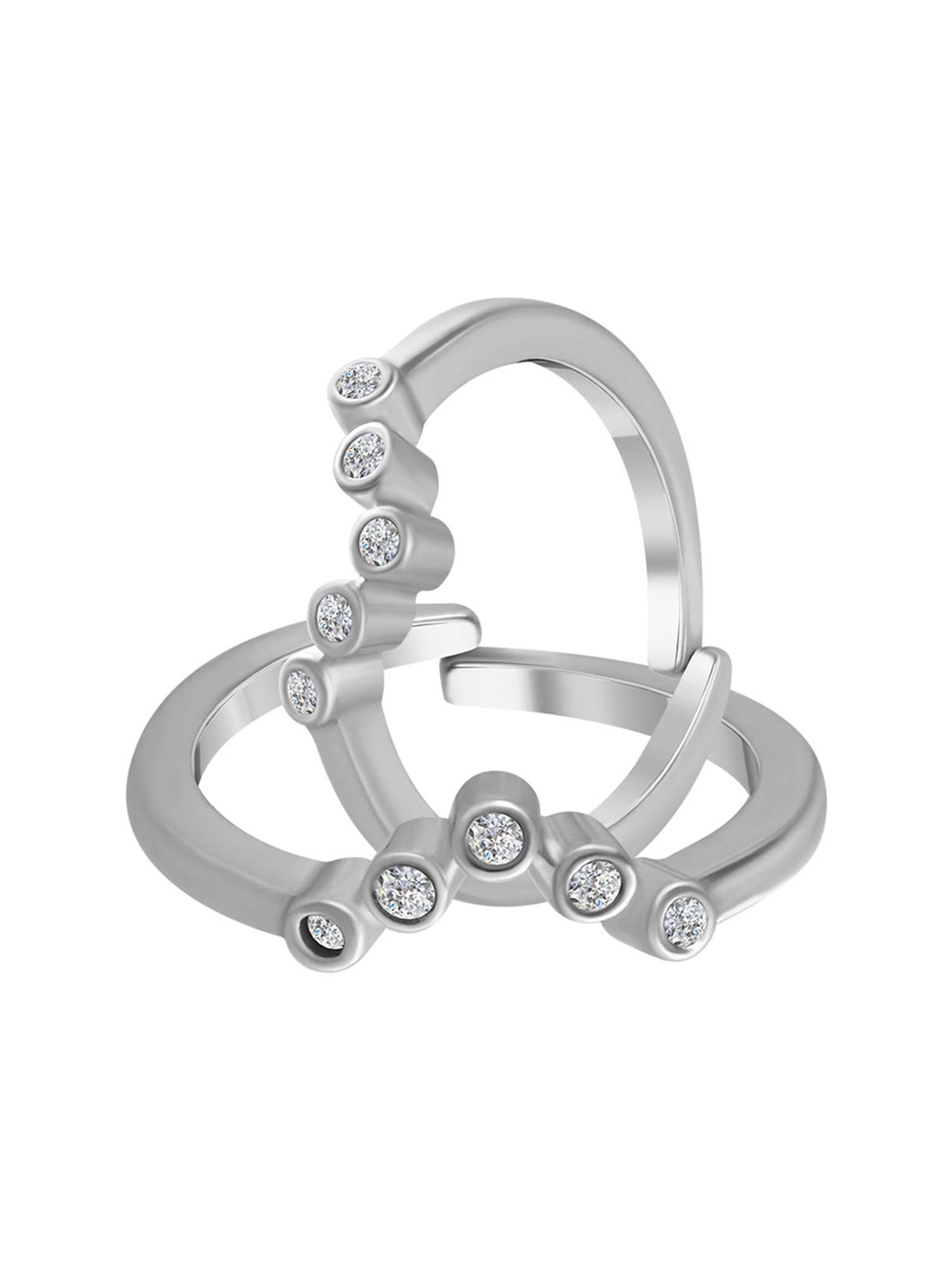 Rihi by P.C. Chandra Jewellers 925 Silver Stone Dot Toe-Rings For Women & Girls