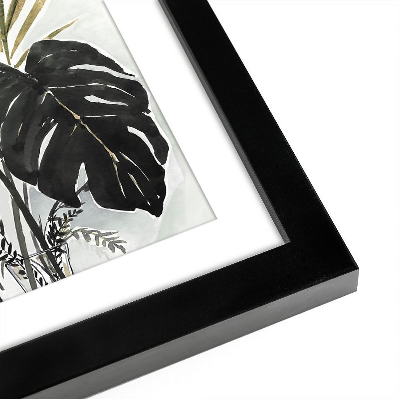 Americanflat Black Monstera Leaves - Set of 2 Framed Prints by PI Creative