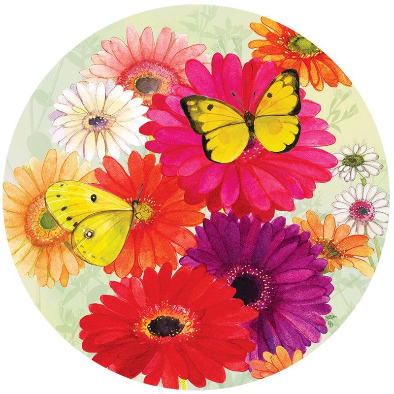 Home & Garden 12.0" Gerberas Butterflies Step Stone Daisy Flower Summer Custom Decor  -  Stepping Stones And Pathways
