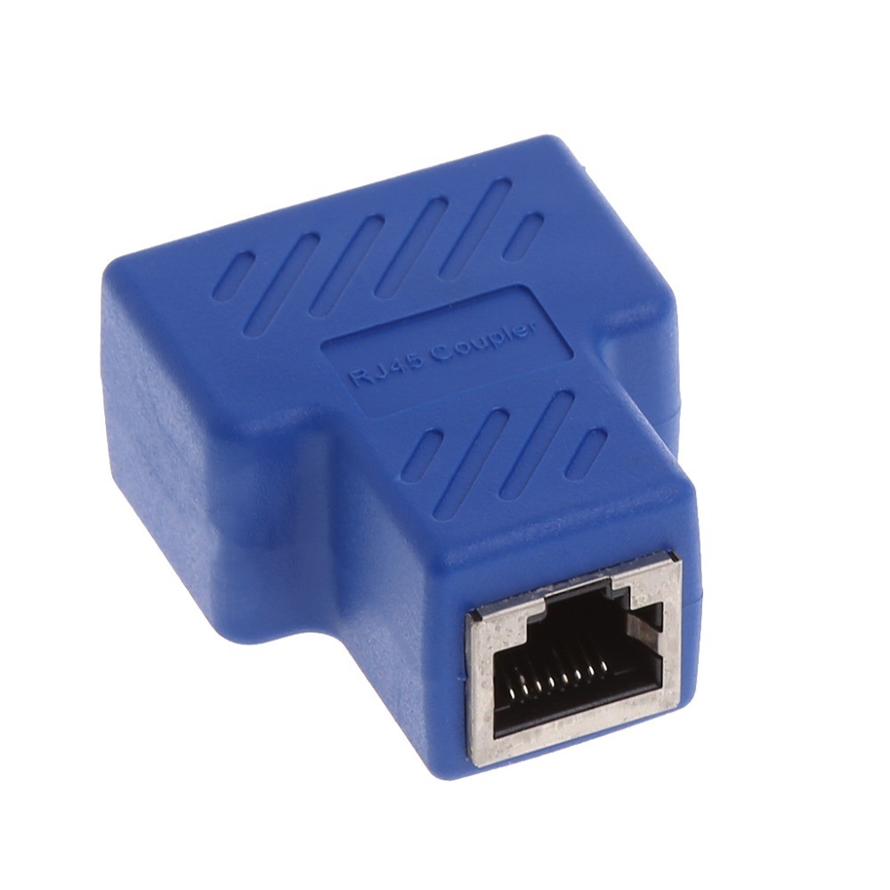 (2 Pack) RJ45 Splitter Adapter 1 to 2 Dual Female Port, Cat 5 / Cat 6 / Cat 7 Lan Ethernet Socket Splitter Plug Adapter,1 To 2 RJ45 Connector Network Cable Splitter Extender Plug Adapter ,RJ45 Coupler