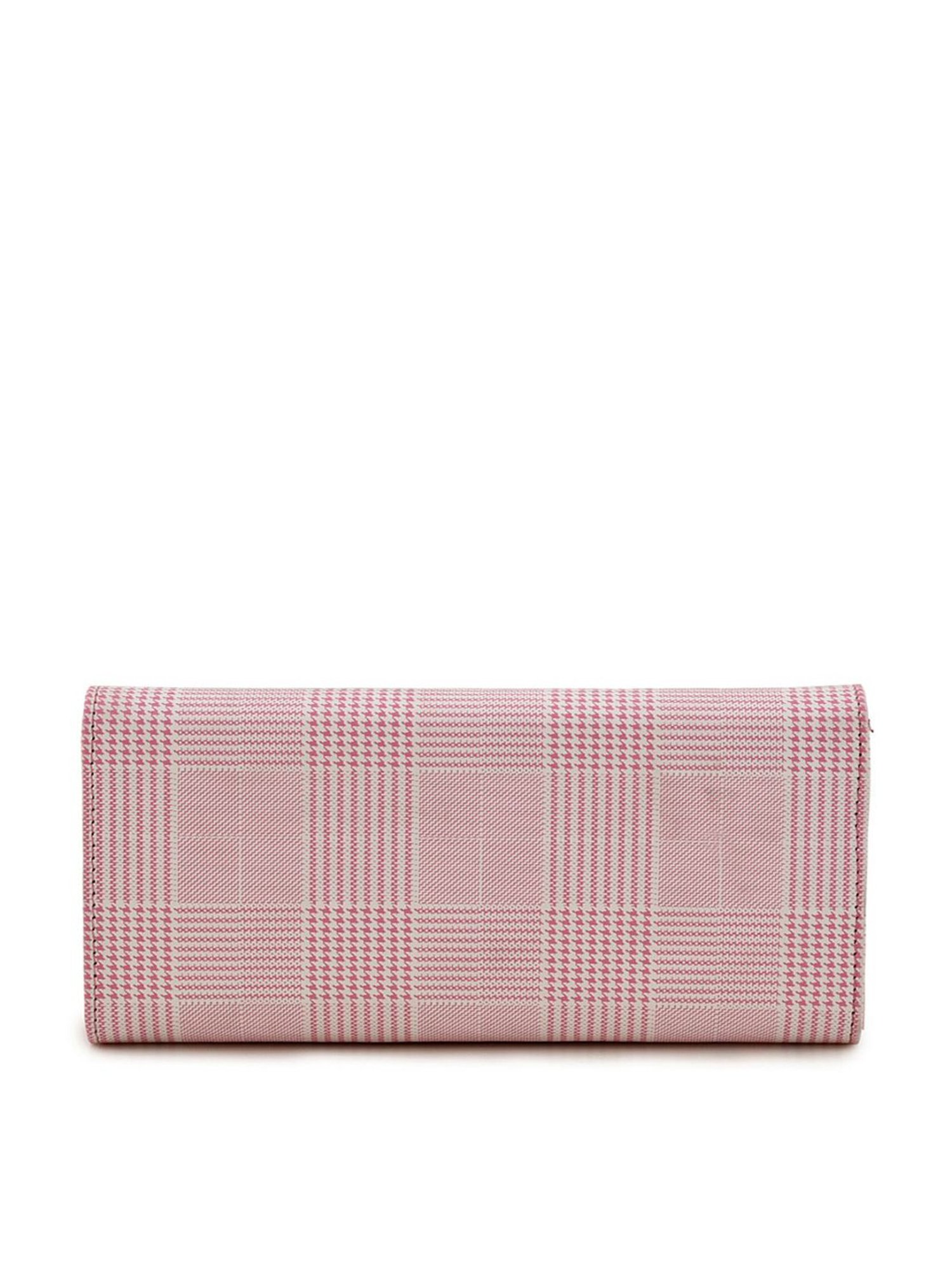 Bellissa Pink Checks Medium Handbag with Wallet Combo