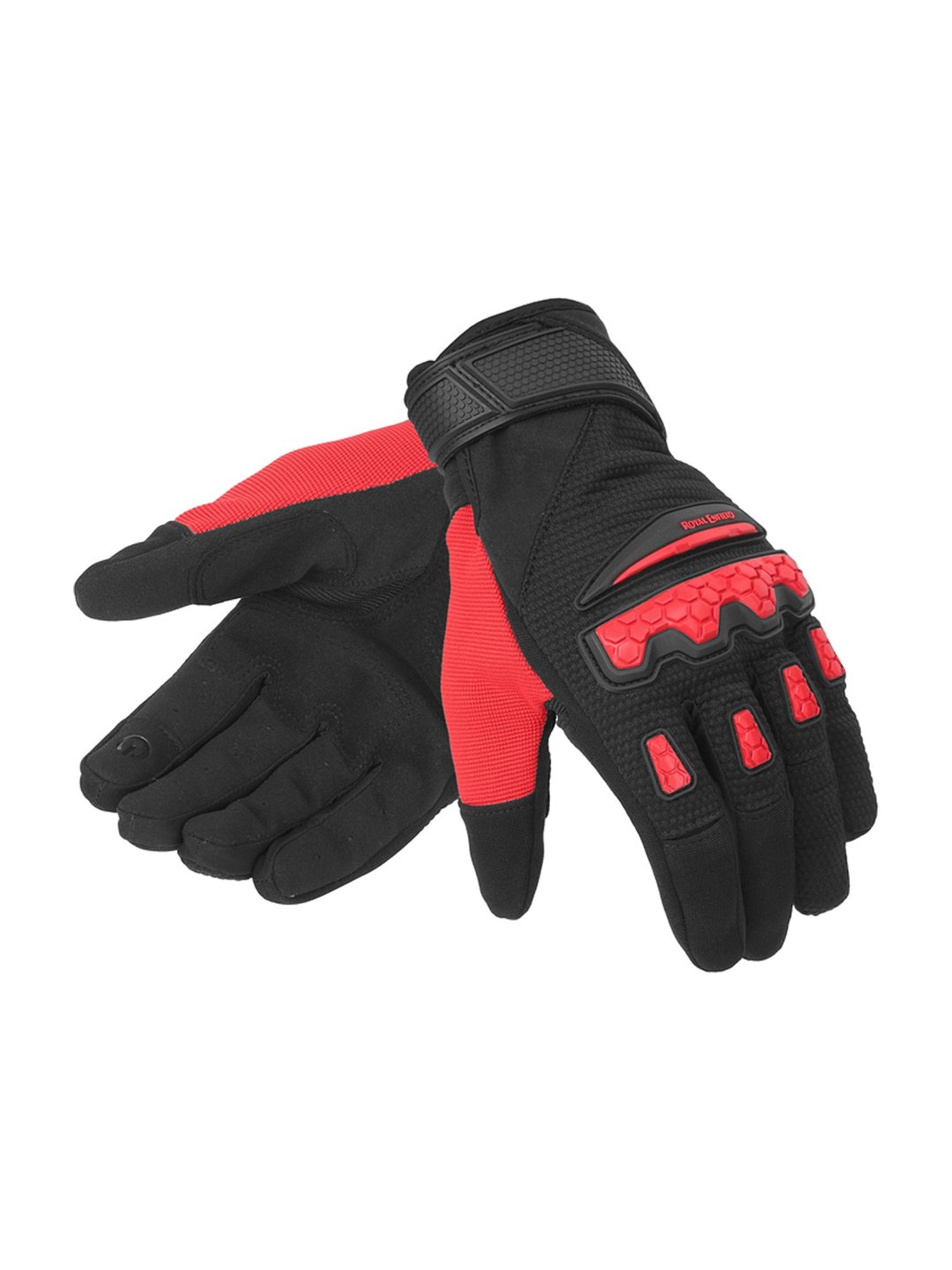 Royal Enfield Red Textured Urban Hustler V2 Riding Gloves - L