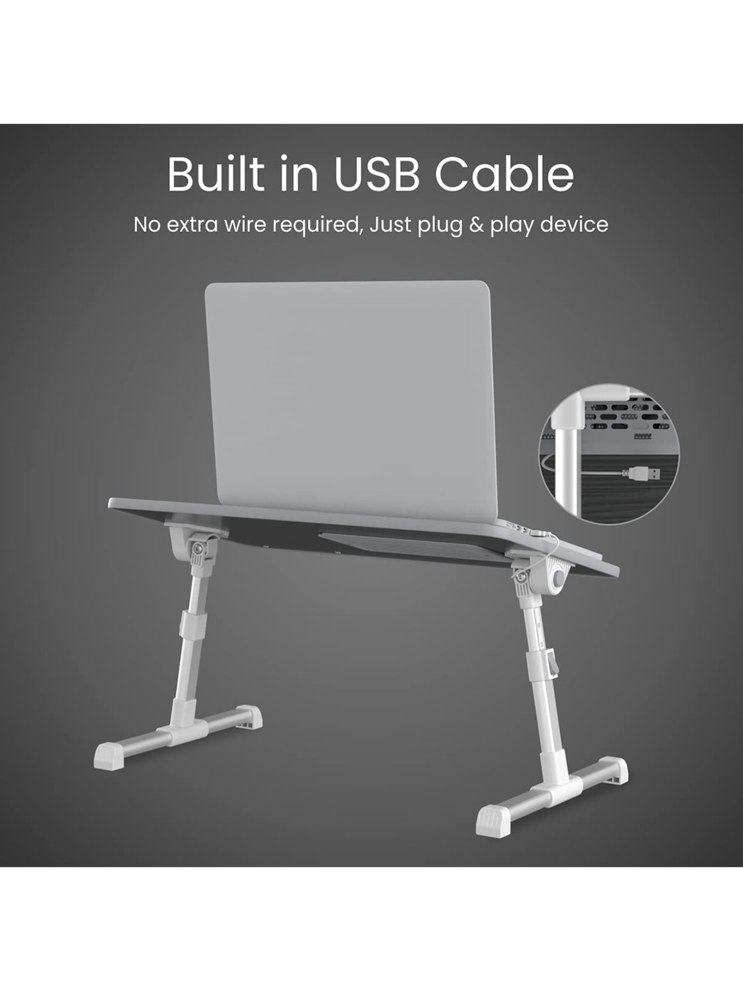 Portronics My Buddy Plus POR-1380 Portable Laptop Stand with Cooling Fan (Black)