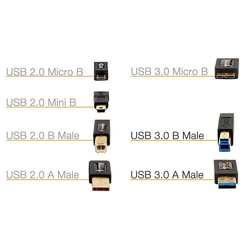 Basics USB 3.0 Cable - A-Male to B-Male - 3 Feet (0.9 Meters), 10-Pack