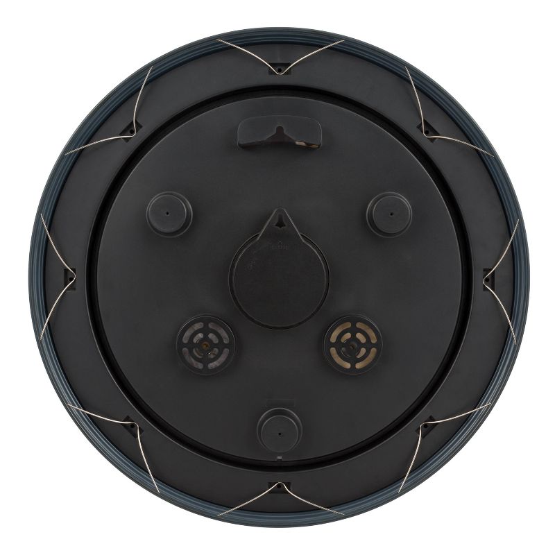 18"  Metal Outdoor / Indoor Atomic Clock with Thermometer - Weathered Black Finish - Acurite