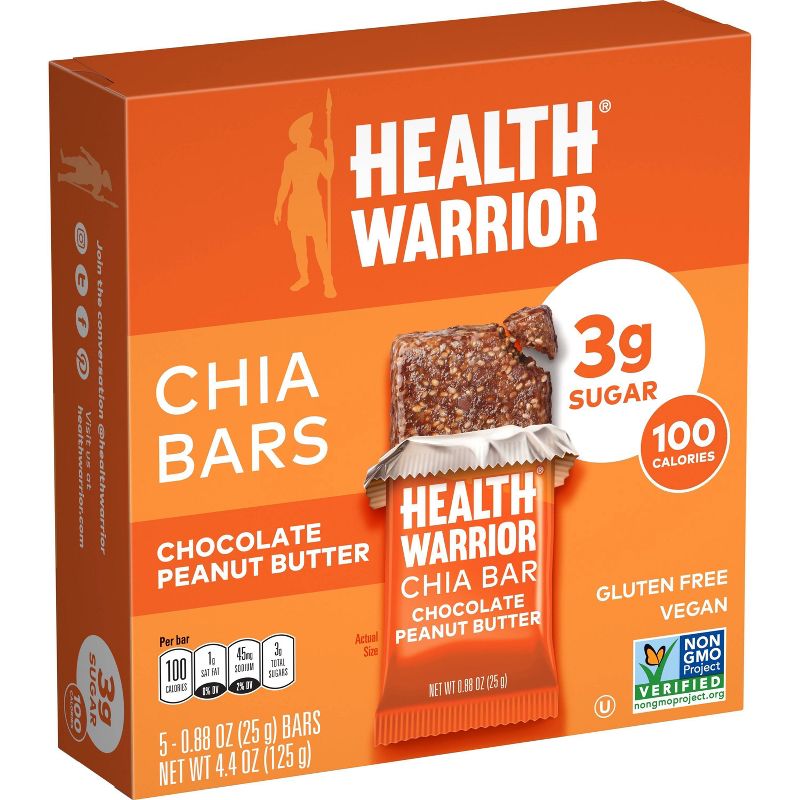 Health Warrior Chia Bars Chocolate Peanut Butter - 5ct
