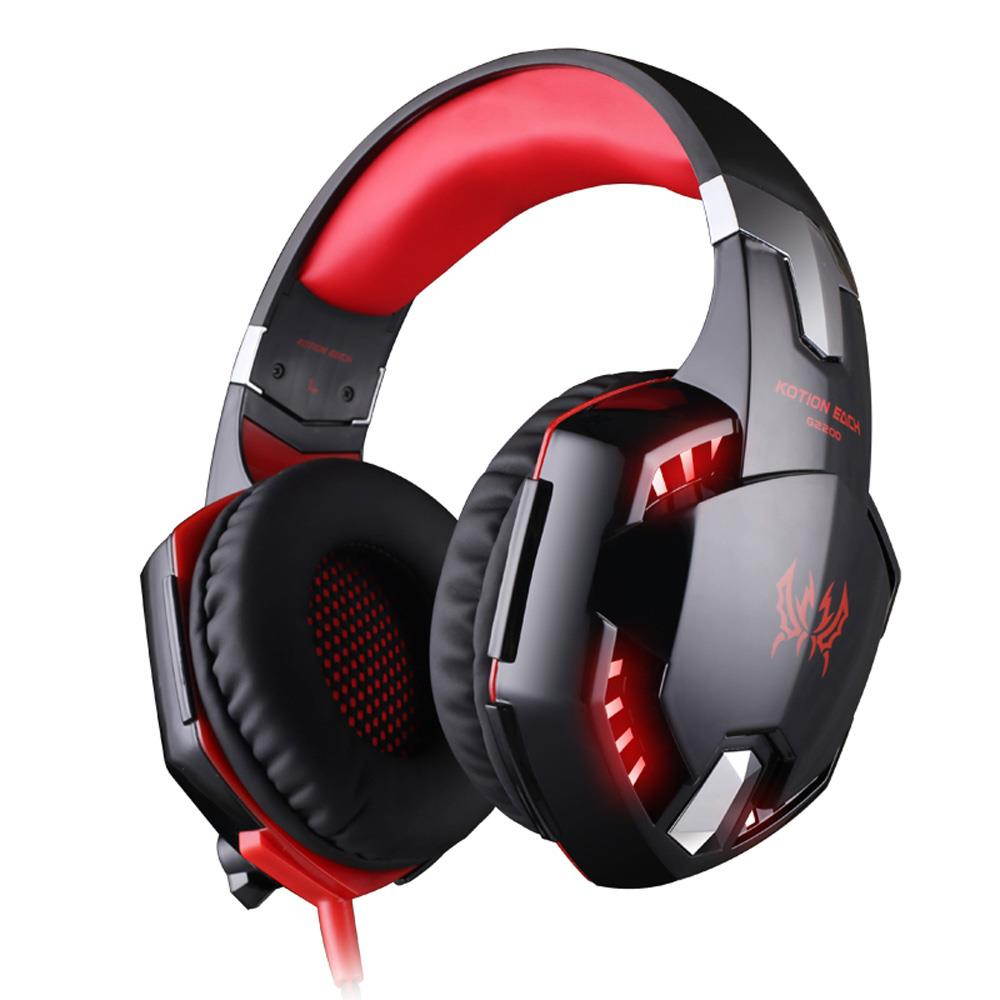 G2200 USB 7.1 Surround Sound Vibration Game Gaming Headphone Computer Headset Earphone Headband with Microphone LED Light