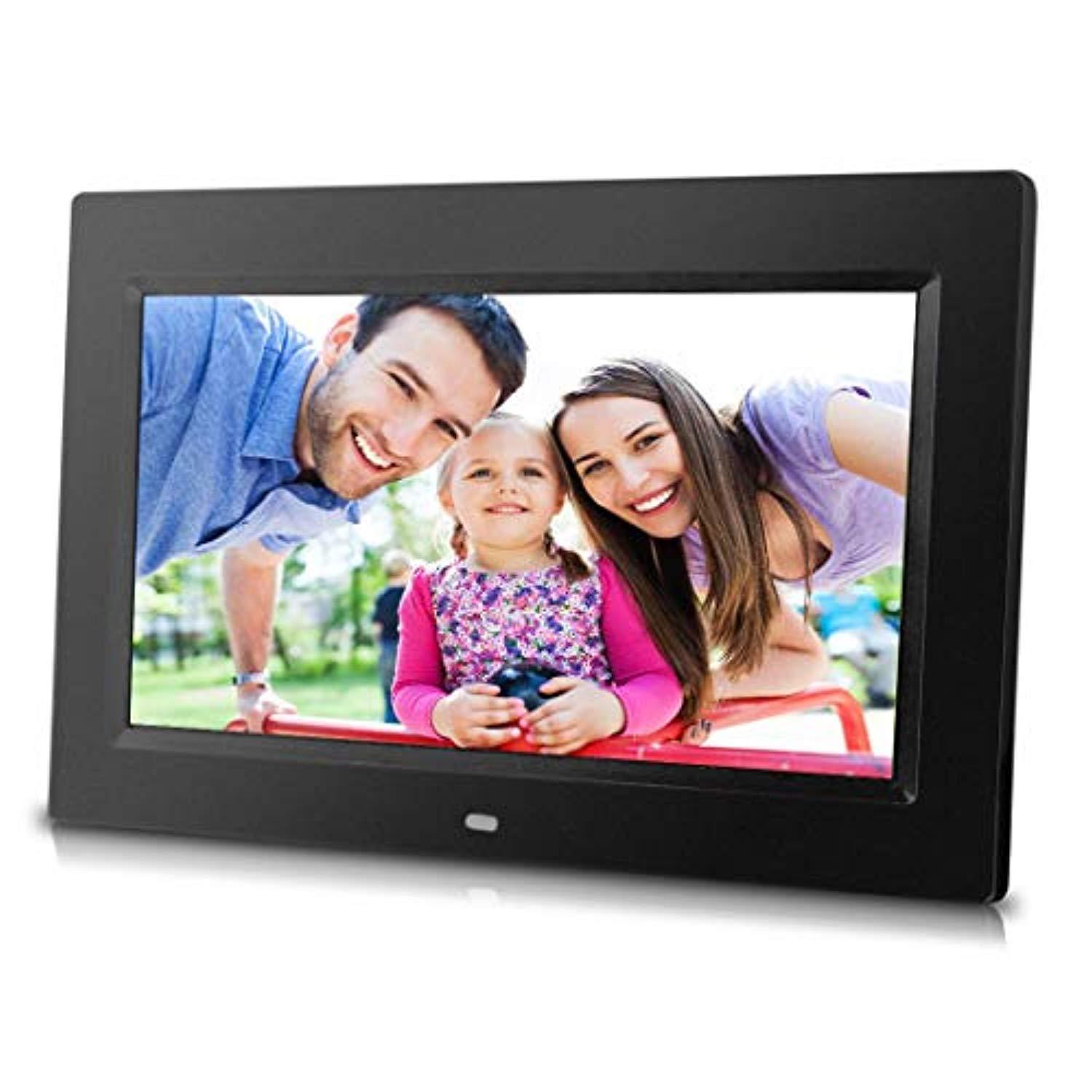 10 inch digital photo frame with remote control, high resolution 1024x600 wide lcd screen, auto slideshow & adjustable interval