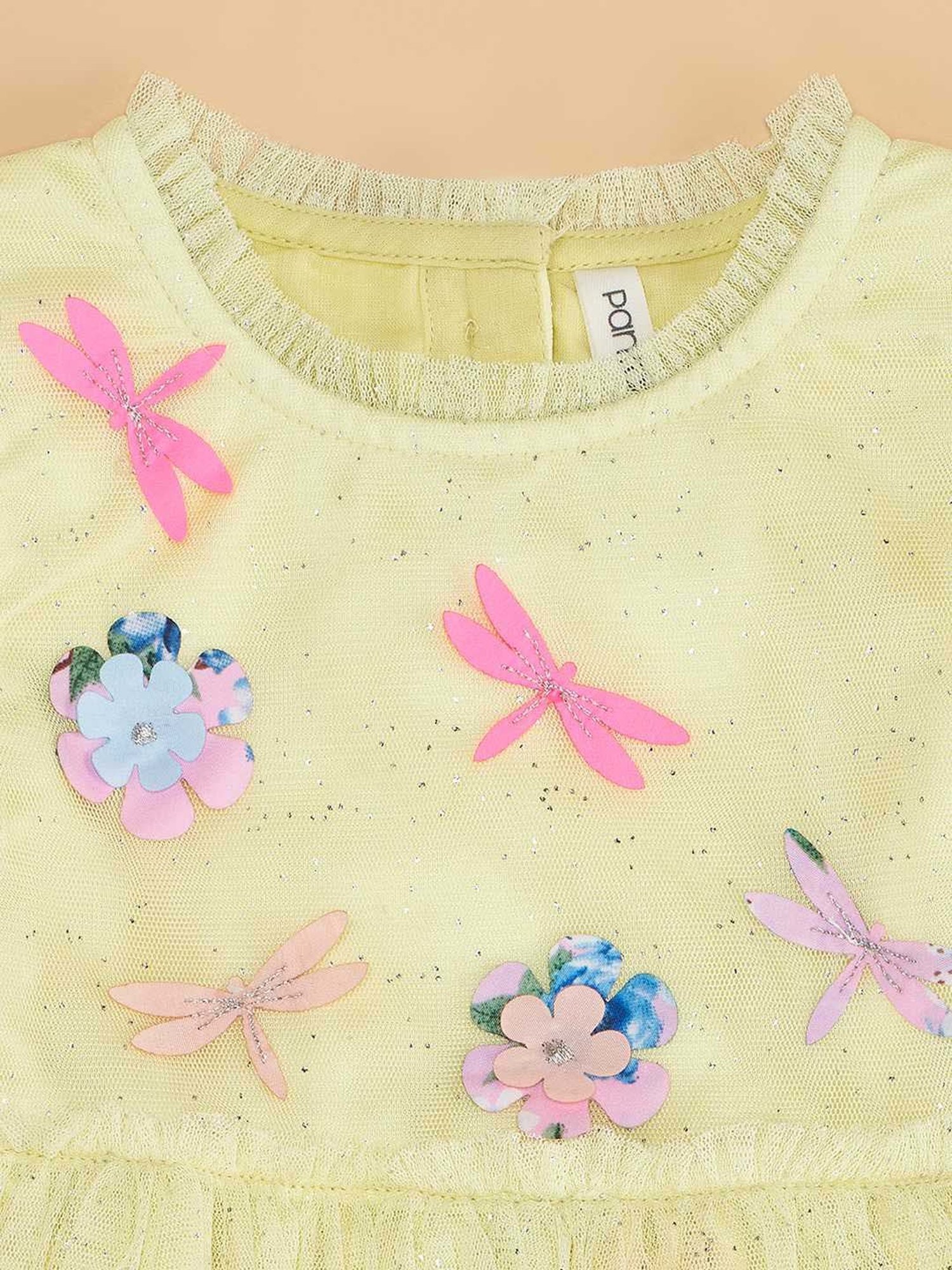 Nauti Nati Kids Blue Embroidered Dress