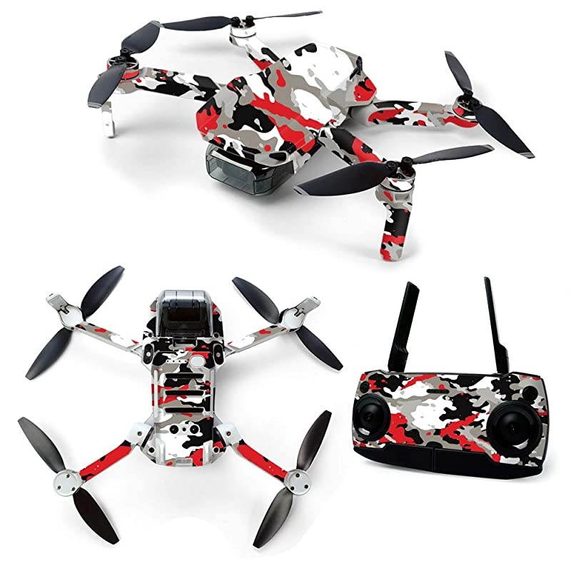 Skin for DJI Mavic Mini Portable Drone Quadcopter Red Camo | Protective Durable and Unique Vinyl Decal wrap Cover | Easy to Apply Remove and Change Styles | Made in The USA