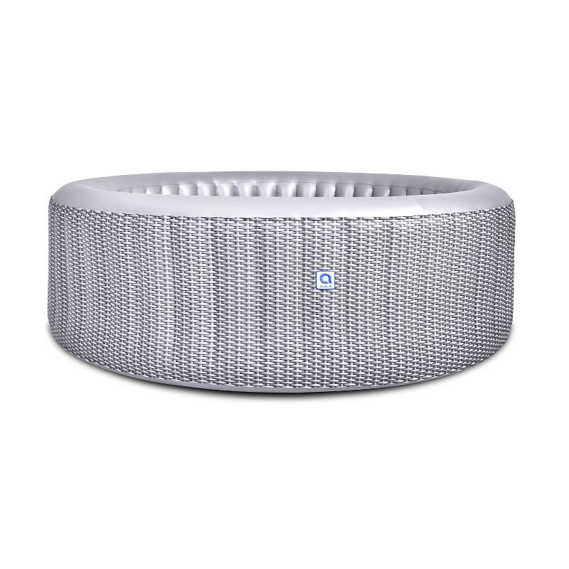 JLeisure Avenli Venice 1,200 Liter 63 inch 6 Person Portable Inflatable Hot Tub Outdoor Spa with Insulated Tub Cover and Floor Protector, Gray