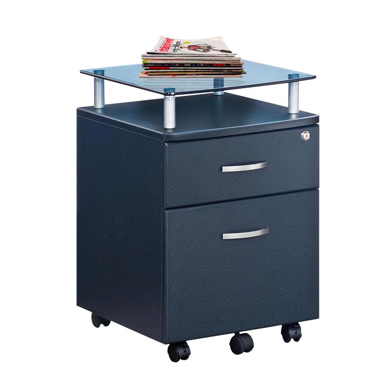 Rolling and Locking File Cabinet Gray - Techni Mobili