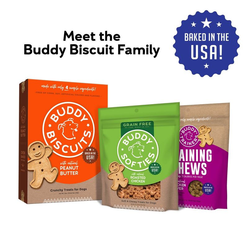 Buddy Biscuits GrainDog Treats -Free Crunchy Treats Bacon & Cheese Dog Treats - 14oz