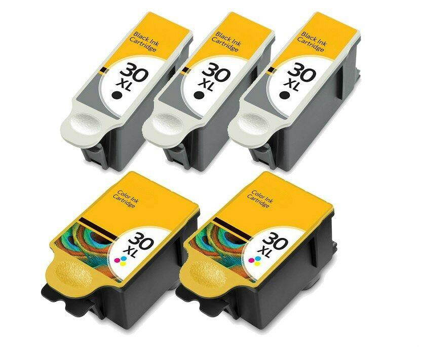 5 Pack 30XL Ink Cartridges for Kodak ESP C110 ESP Office 2170 ESP C310 Printer