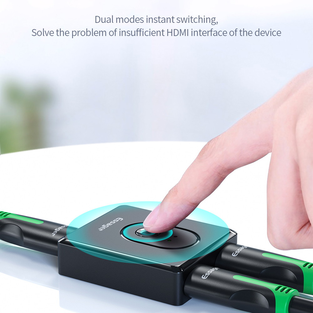 HDMI Switch 4K HDMI Splitter- Aluminum Bi-Directional HDMI Switcher 2 Input 1 Output, HDMI Switch Splitter 2 x 1/1 x 2. No External Power Required, Support 4K 3D HD 1080P for Xbox PS4 Roku HDTV