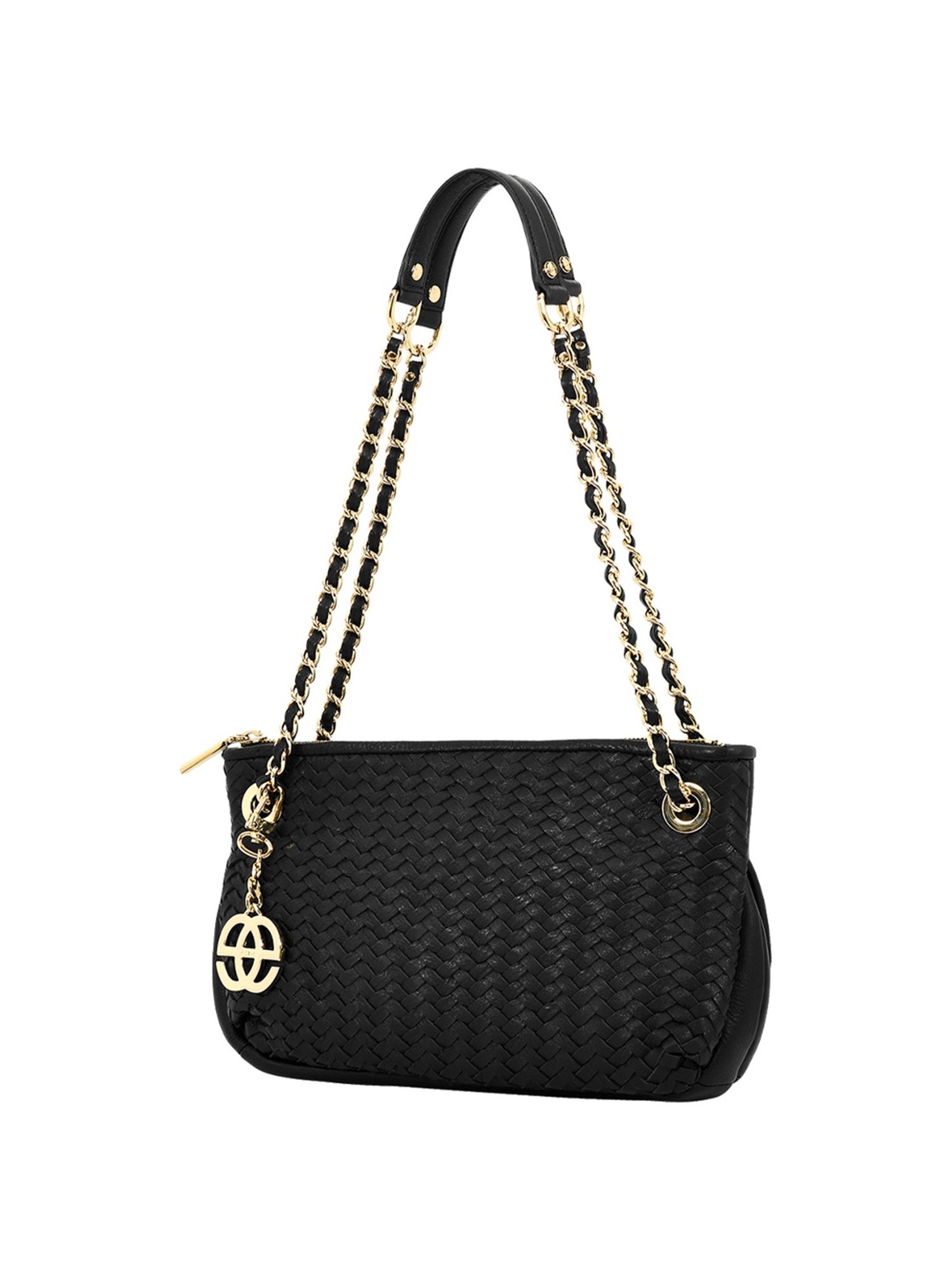 Eske Piquer Black Textured Medium Handbag