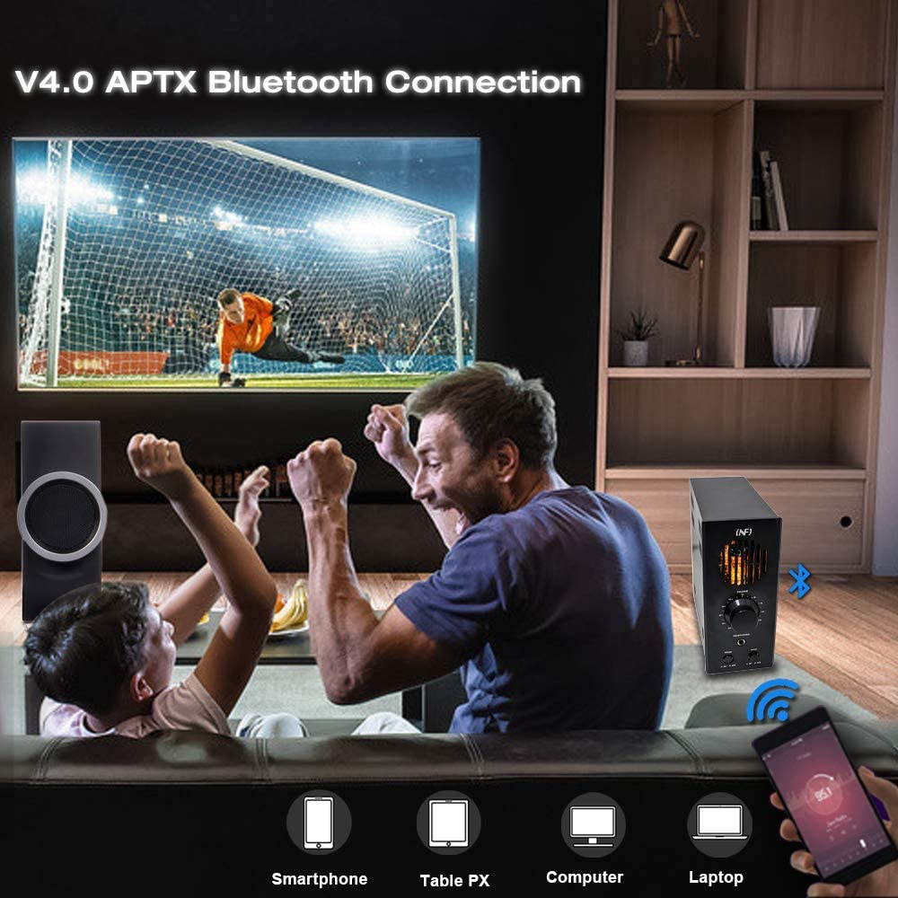 INFI Audio Tube Amplifier Headphone Amplifier with Bluetooth Home Theater Stereo Receiver Desktop 60W Class AB Hybrid Integrated Amp for Home Audio Speakers