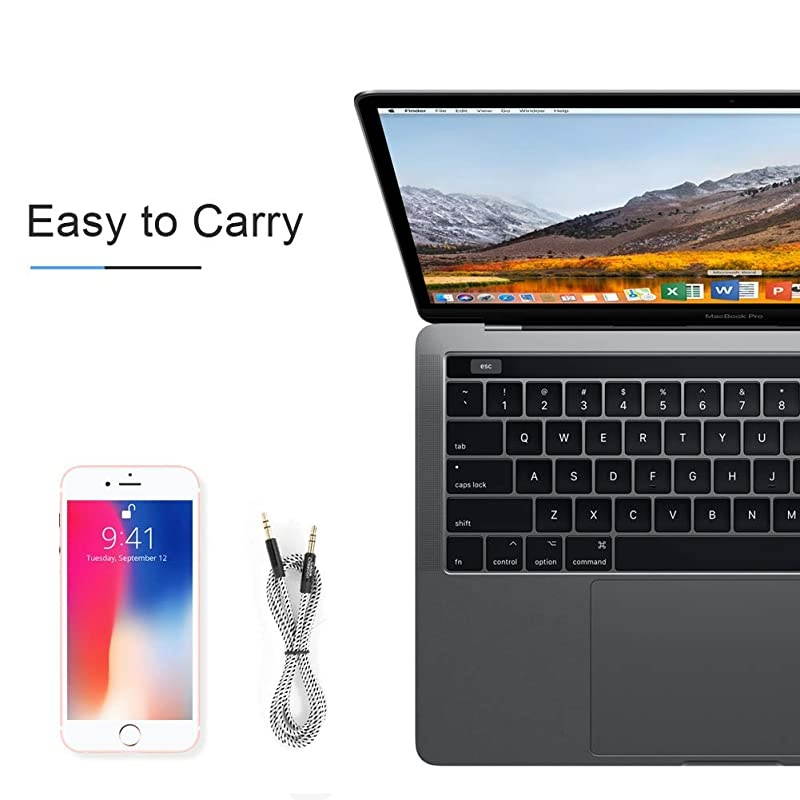 35mm Aux Cord 10 Feet 35mm Male to Male Auxiliary Audio Cable Compatible with Headphones iPods iPhones HomeCar Stereos More 3M