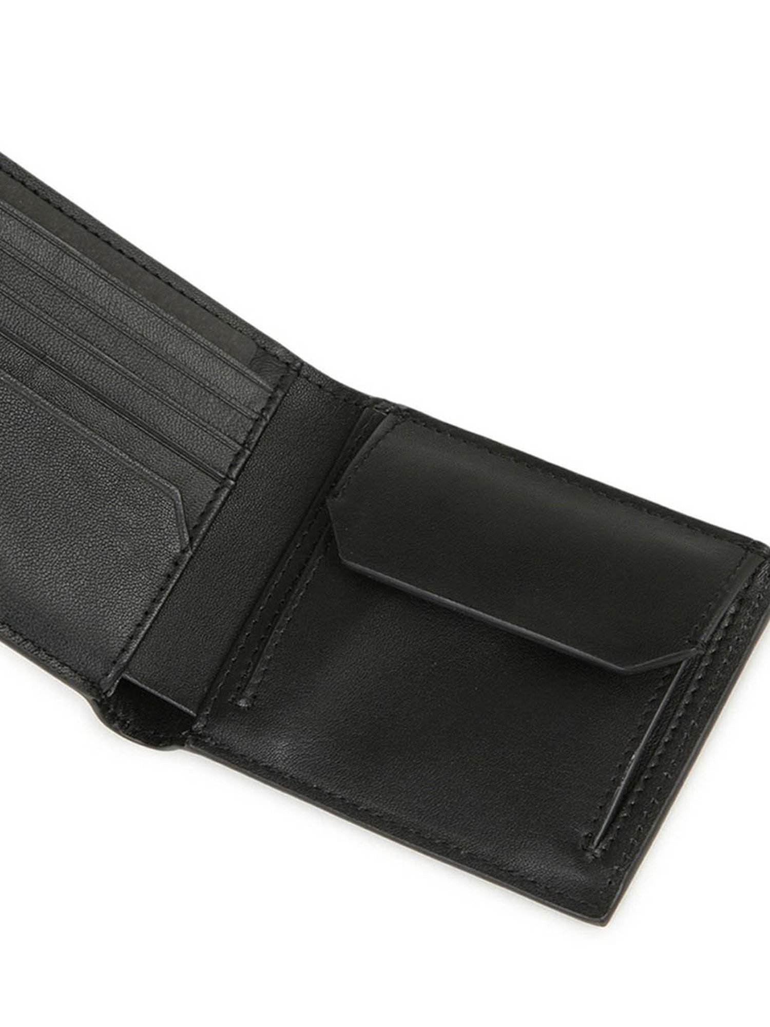 CALVIN KLEIN Black RUBBERIZED 5CC Leather Bi-Fold Wallet