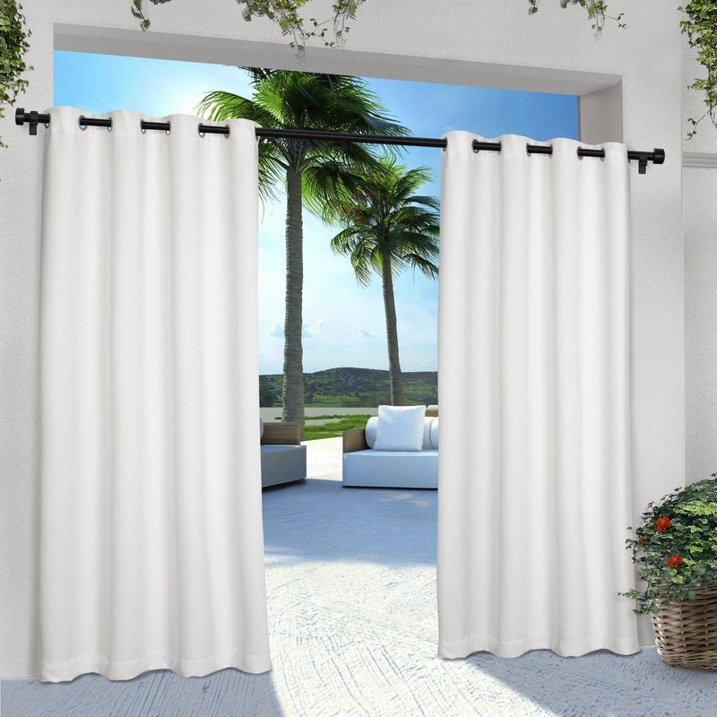 Set of 2 96"x54" Solid Cabana Grommet Top Light Filtering Curtain Panel White - Exclusive Home