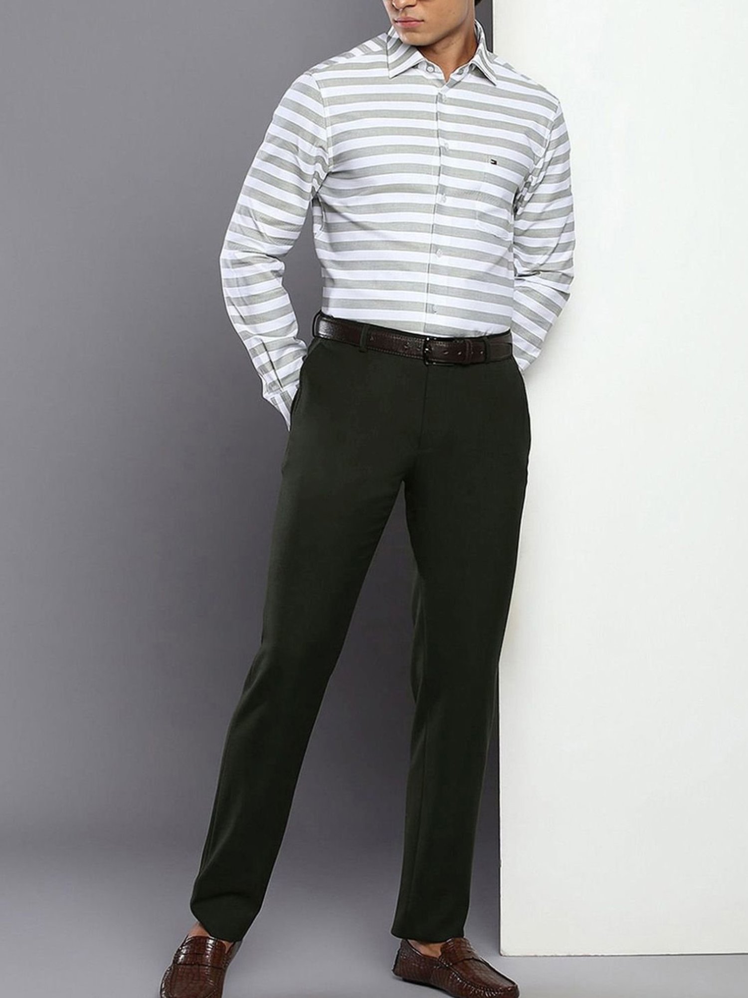 Tommy Hilfiger Olive Regular Fit Trousers