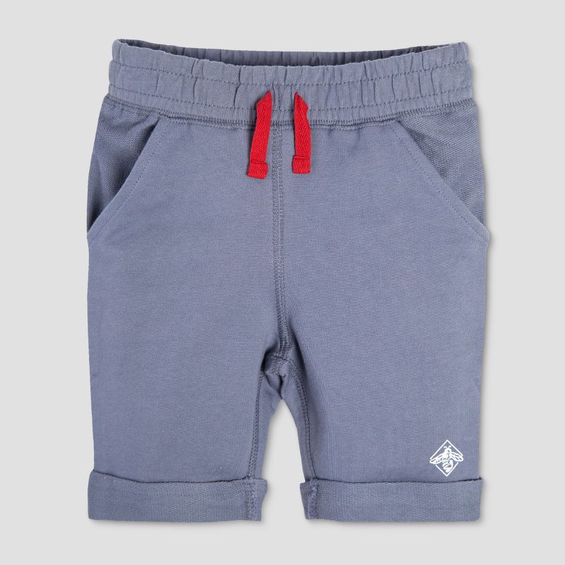 Burt's Bees Baby® Toddler Boys' French Terry Rolled Cuff Shorts - Blue 7