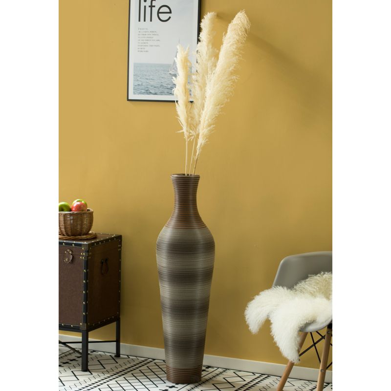 Uniquewise 39 Inch Tall Standing Artificial Rattan Floor Vase for Home Decor