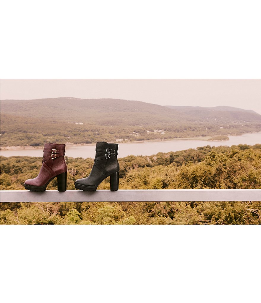 Vince Camuto Elisen Leather Platform Lug Sole Booties