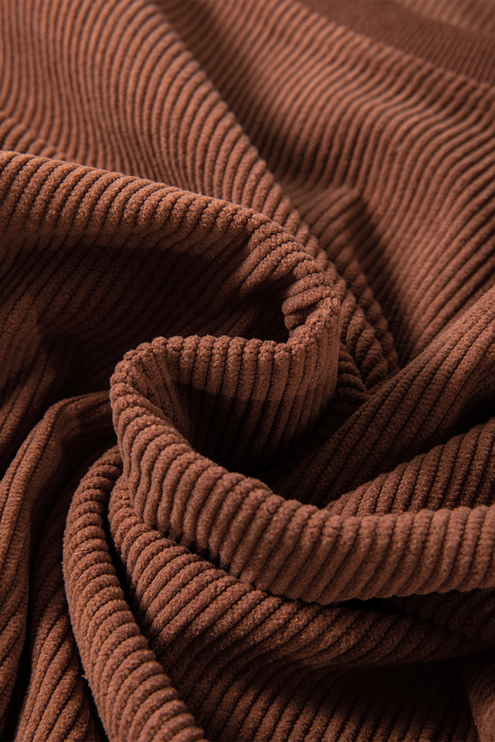 Khaki Plain Drop Shoulder Ribbed Trim Oversized Sweatshirt