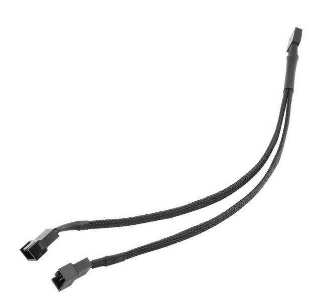 1 Pack Motherboard 4 pin 4Pin PWM To Dual PWM Computer Case Fan 1-to-2 Sleeved PWM Fan Splitter Y Cable