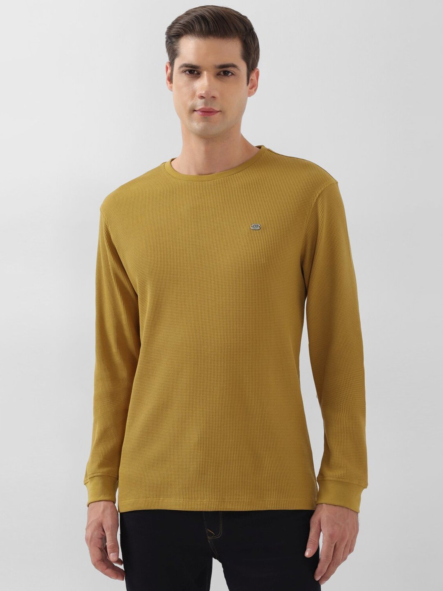 Peter England Yellow Regular Fit T-Shirt