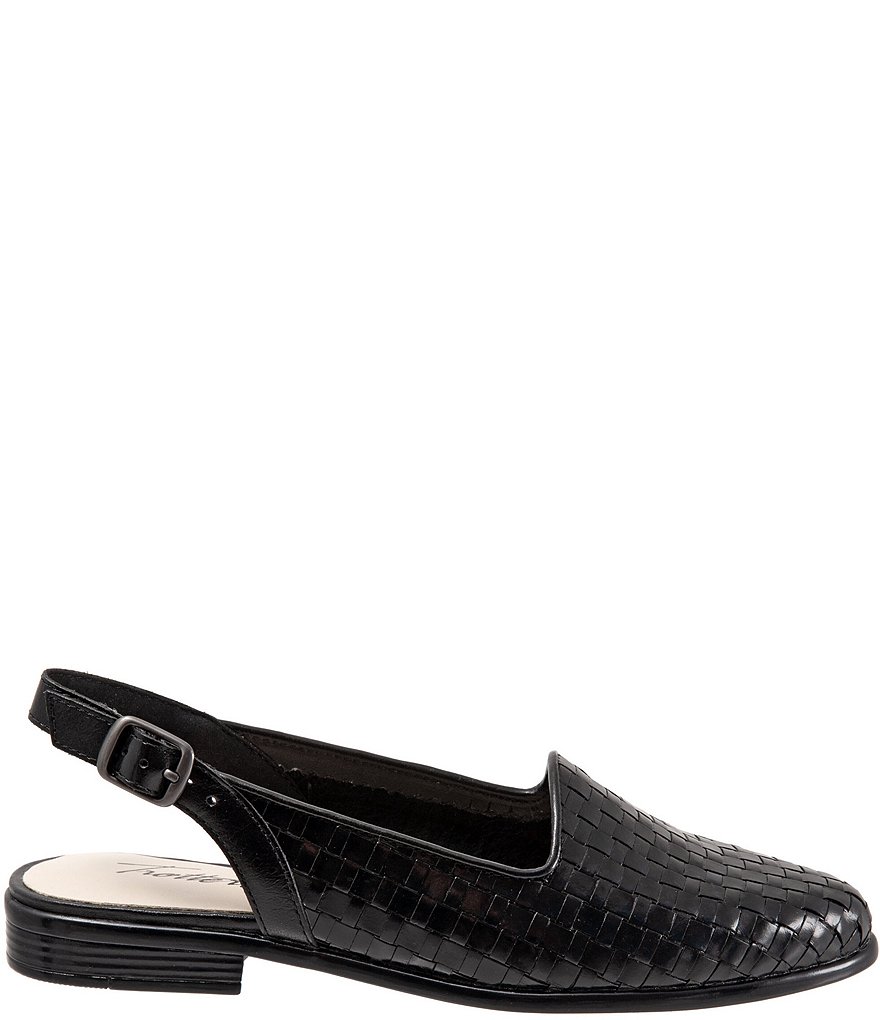 Trotters Lena Woven Leather Slingback Flats