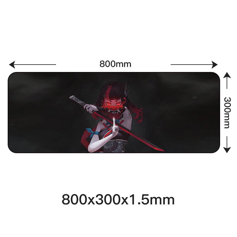 Anti-slip Keyboard Desk Mat Gamer Play Mat Anime Gaming Mouse Pad Locking Edge Natural Rubber Speed Mousepad