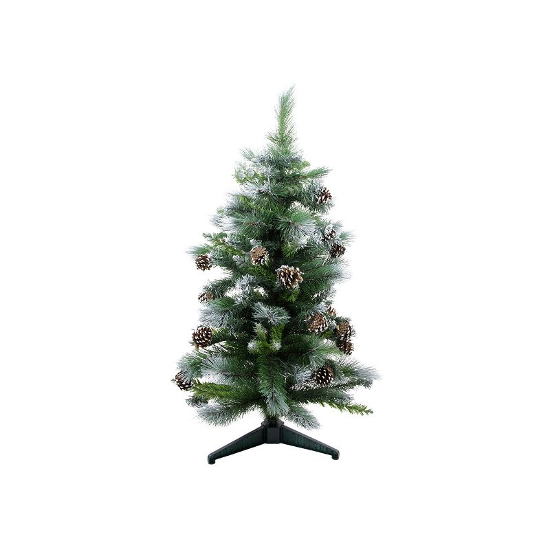 Darice 3' Unlit Artificial Christmas Tree Frosted Glacier Pine with Pine Cones