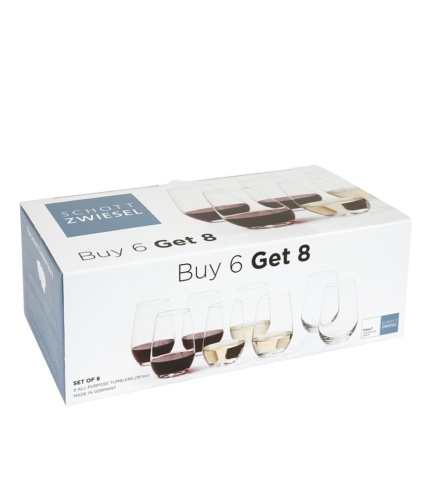 Schott Zwiesel Universal 8-Piece All-Purpose Stemless Wine Tumbler Set