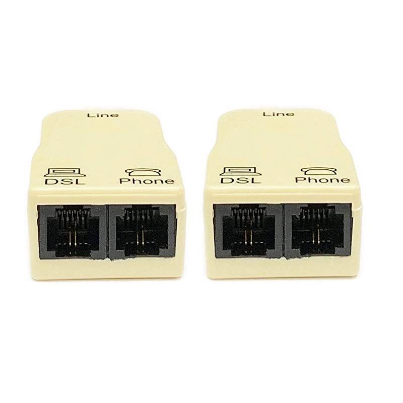 Pack of 2) in-line DSL Splitter w/Noise Filter