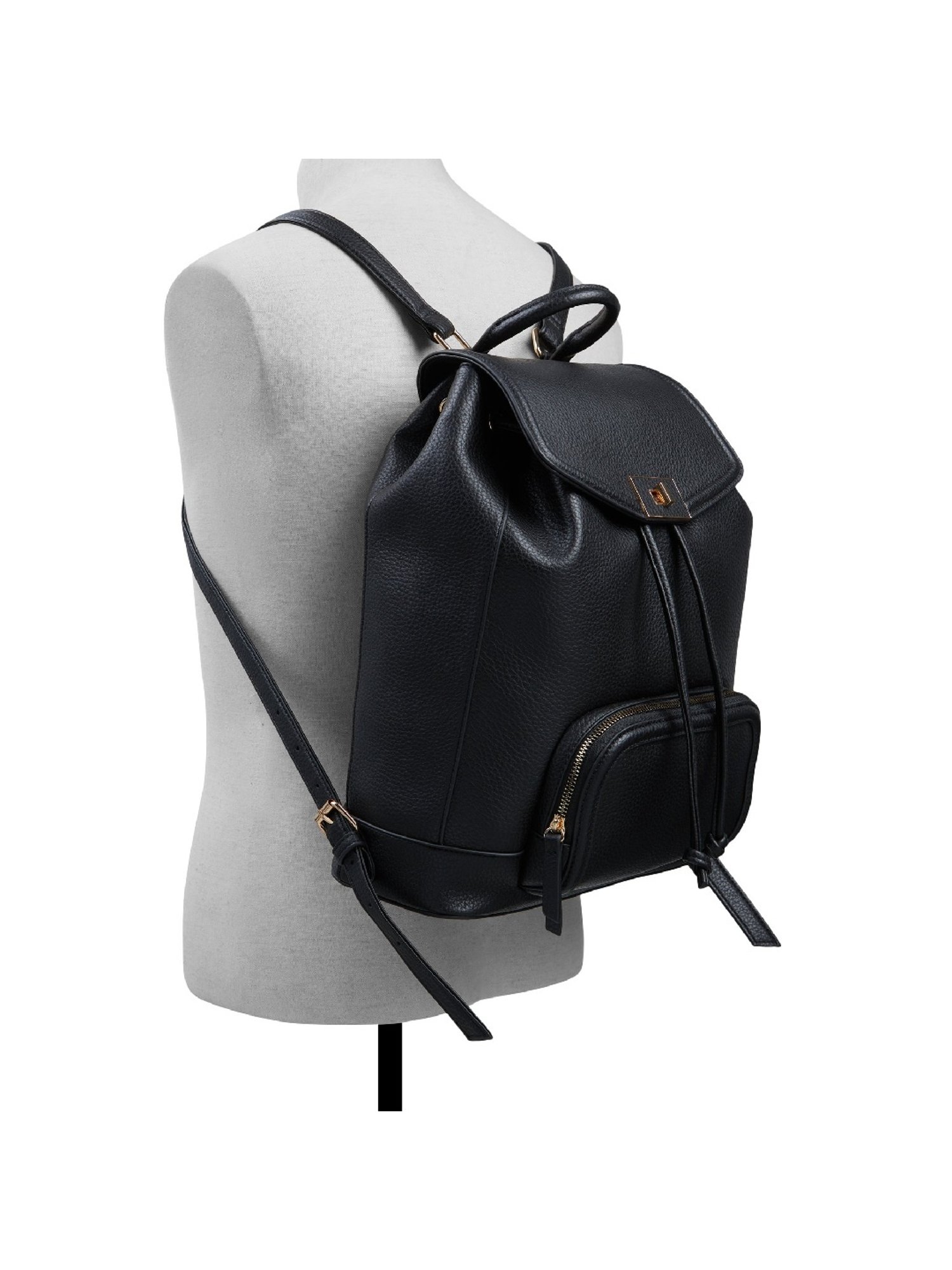 Call It Spring Black PU Large Backpack