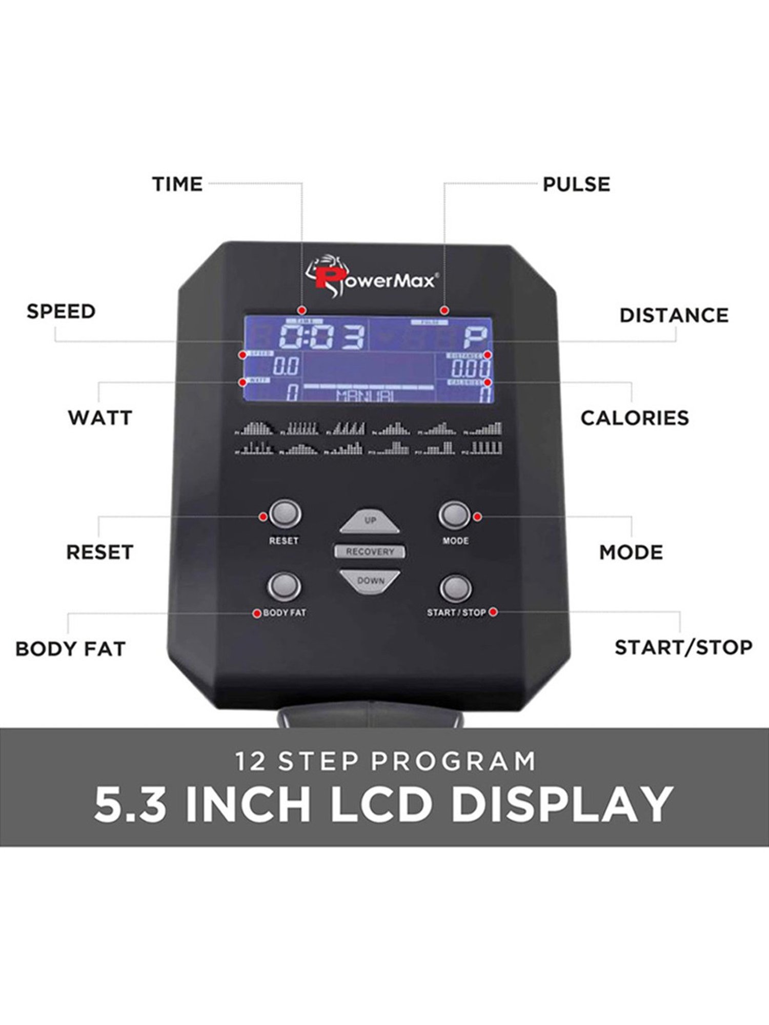 PowerMax Fitness EH-750 Elliptical Trainer (Silver)