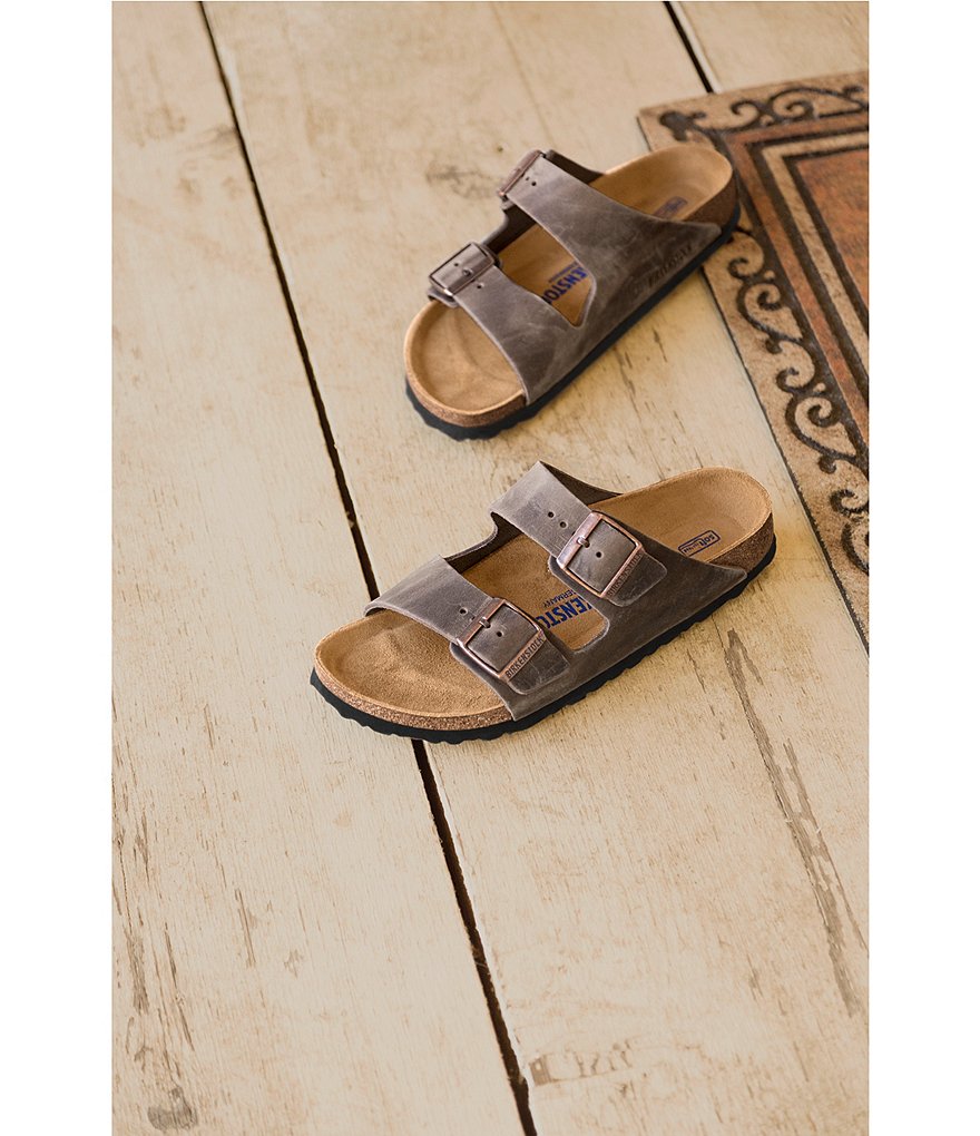Birkenstock Arizona Men's Oiled Leather Soft Footbed Slip On Sandals
