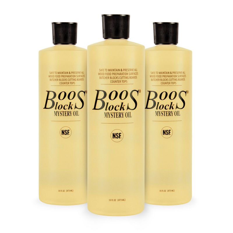 John Boos Classic 12 x 12 Inch Square Maple Hardwood Chopping Block with Boos Mystery Maintenance Oil 3 Pack