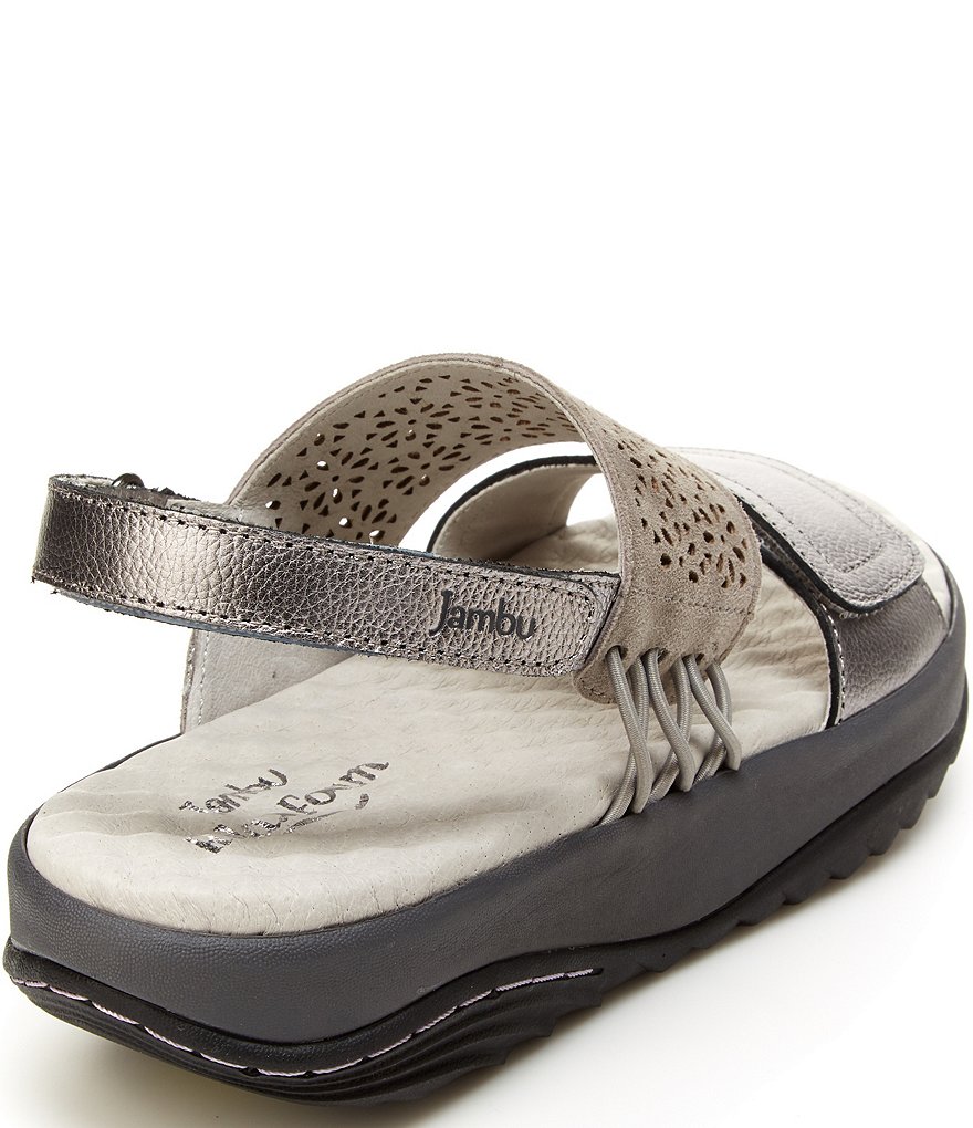 Jambu Alba Leather Banded Wedge Sandals