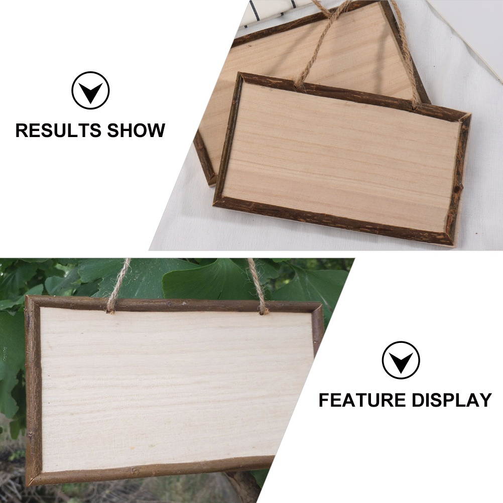 5pcs Hanging Wooden Sign Decoration Blank Instructions Wooden Plaque Party Props