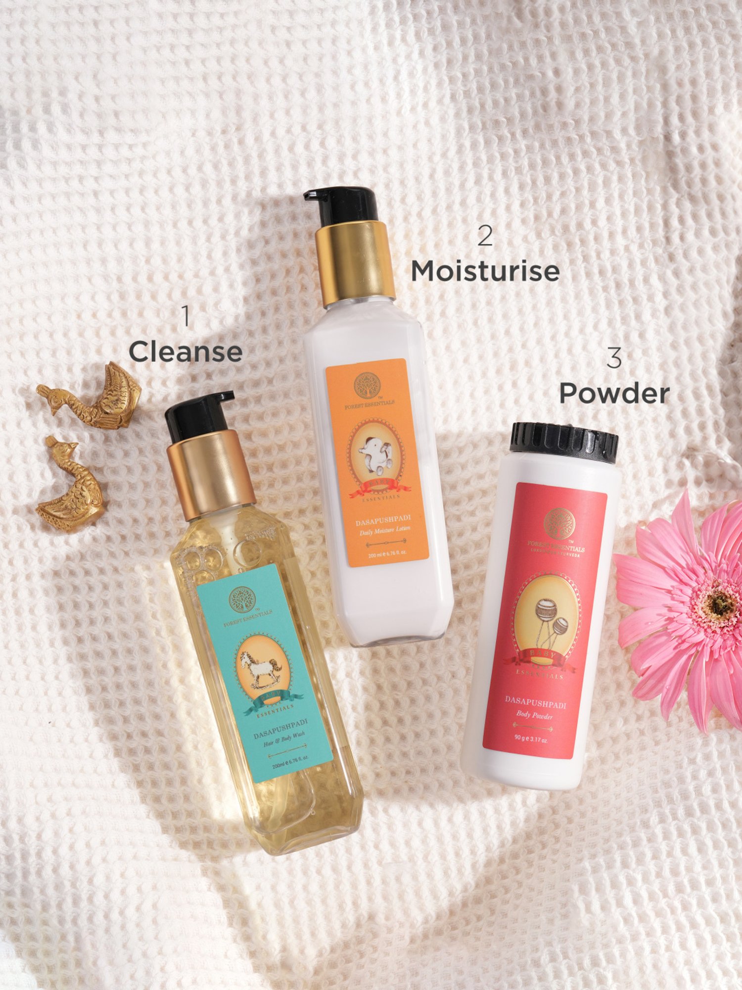 Forest Essentials Natural Dasapushpadi Talc Free Body Powder for Babies - 90 gm