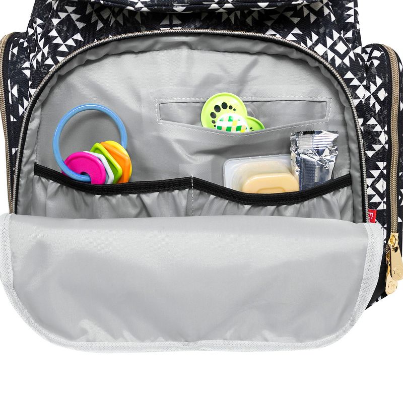 Fisher-Price Shiloh Southwest Diaper Bag Backpack - Black/White